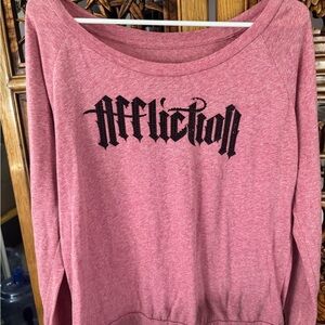 Pink affliction long sleeve shirt